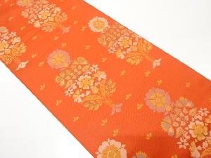 花更紗模様織り出し 袋帯